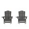 Flash Furniture Gray Adirondack Chairs with Ottoman-Cupholder, 2PK 2-LE-HMP-1044-110-GY-GG - alternate 4